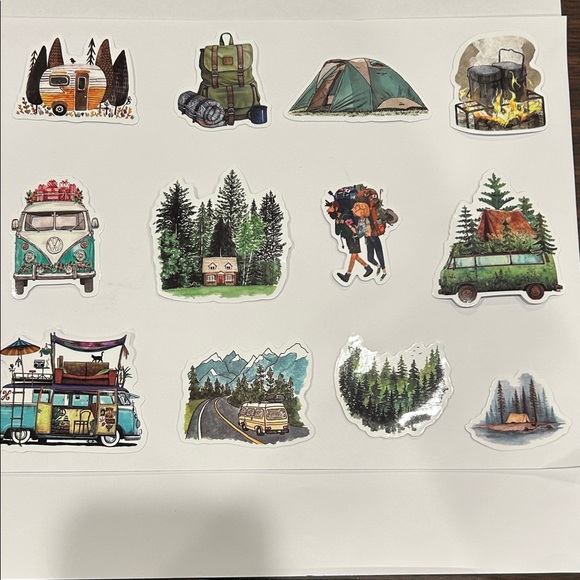 Cute Travel Stickers for Laptops or Water Bottles (Waterproof) - Set of 12 - Picture 1 of 2